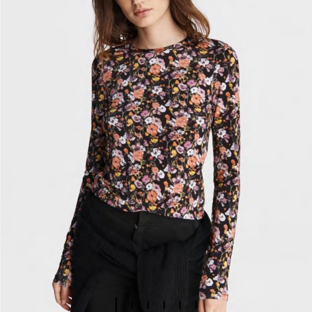 XXS Rag & Bone New York tight floral sabeen viscose top